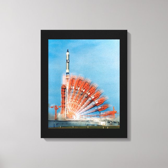 Gemini X Rocket Launch Time Lapse Photograph Poste Canvas Print (Front)