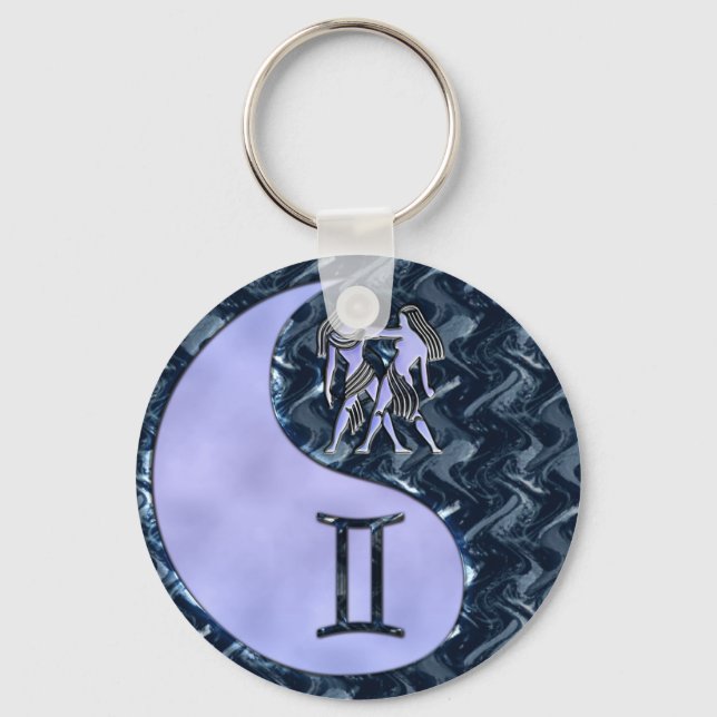 Gemini Yin Yang Keychain (Front)