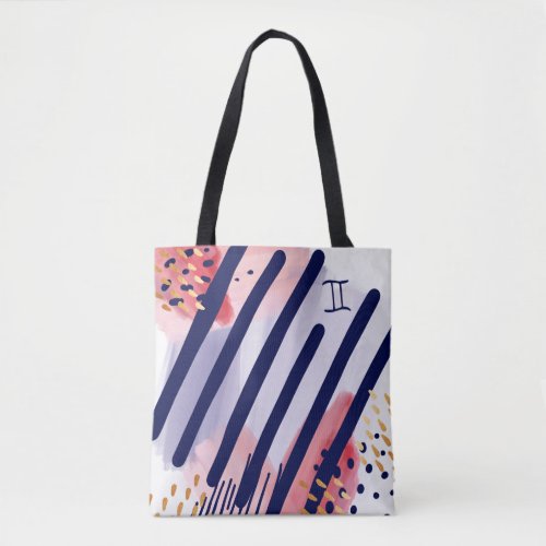 Gemini Zodiac Abstract Watercolour Tote Bag