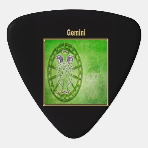 Gemini Zodiac Astrology design Guitar Pick