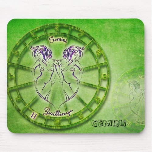 Gemini Zodiac Astrology design Mouse Pad