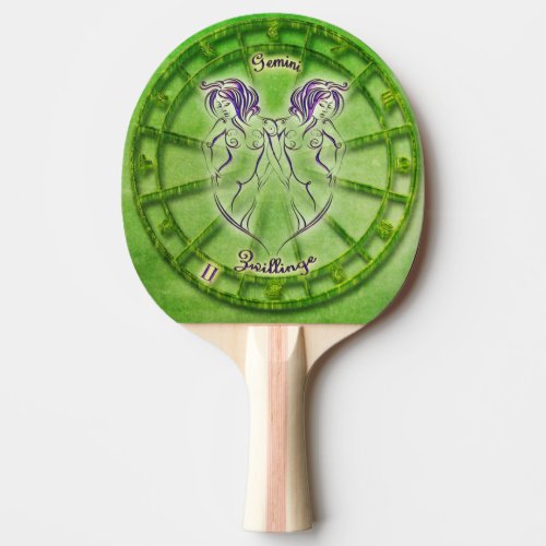 Gemini Zodiac Astrology design Ping Pong Paddle