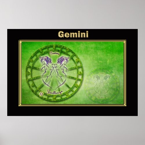 Gemini Zodiac Astrology design Poster