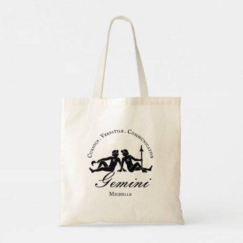 Gemini Zodiac Astrology Personality Black Custom  Tote Bag