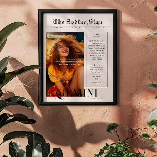 Gemini Zodiac Astrology Photo Newspaper Poster