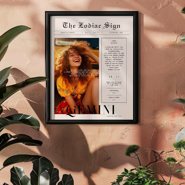 Gemini | Zodiac Astrology Photo Newspaper Poster (Creator Uploaded)