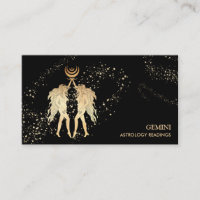 *~* GEMINI : Zodiac Astrology Reading Moon Twins Business Card