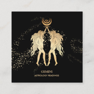 *~* GEMINI Zodiac Astrology Readings Moon Twins Square Business Card