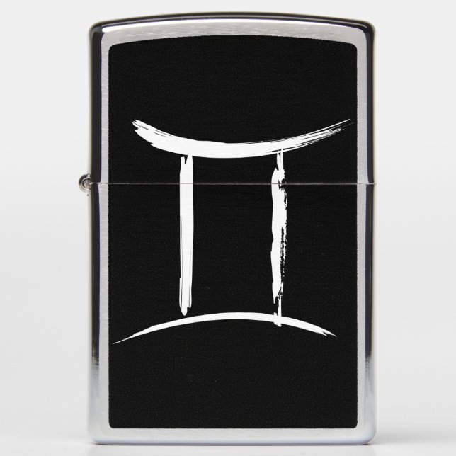 GEMINI Zodiac Astrology Sign May June Birthday Zippo Lighter (Front)