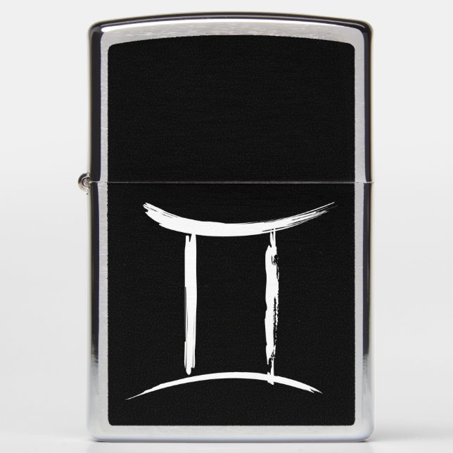 GEMINI Zodiac Astrology Sign May June Birthday Zippo Lighter (Front)