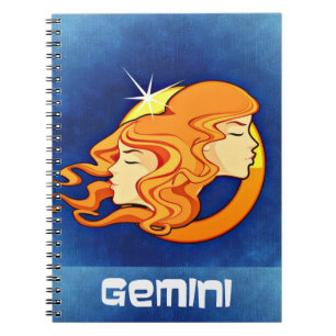 Gemini Zodiac Astrology Symbol Notebook