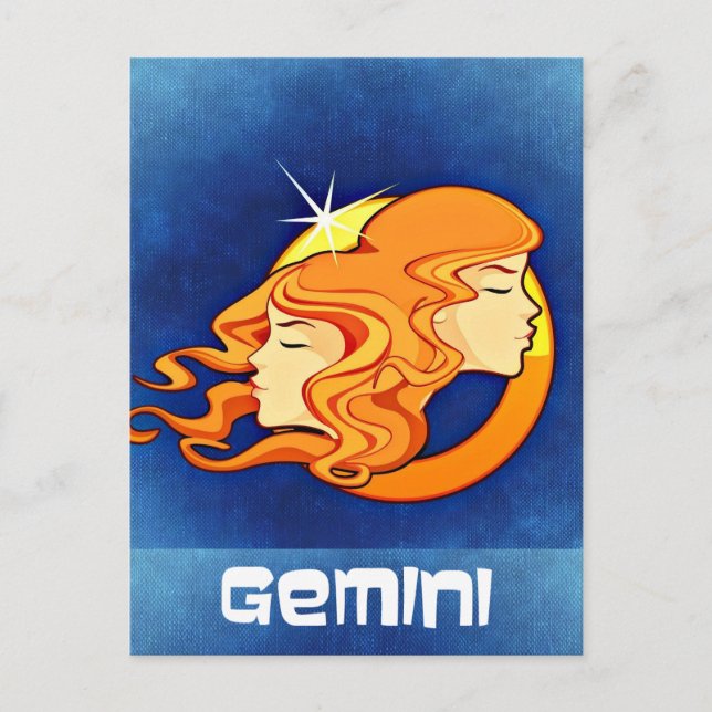 Gemini Zodiac Astrology Symbol Postcard (Front)