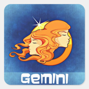 Gemini Zodiac Astrology Symbol Square Sticker