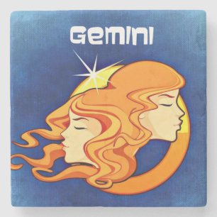 Gemini Zodiac Astrology Symbol Stone Coaster