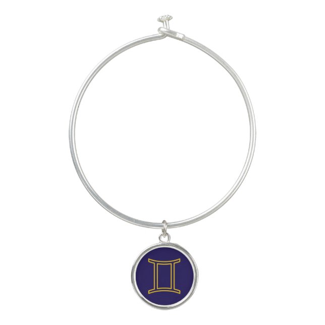 Gemini Zodiac Bangle Bracelet (Front)