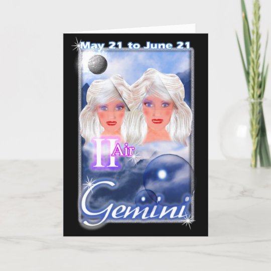  Gemini  Zodiac  birthday card Zazzle com