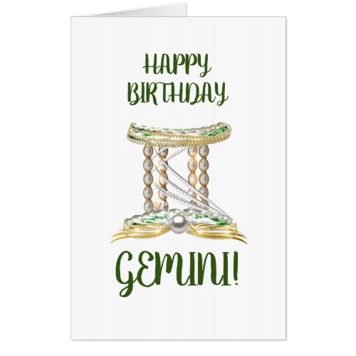 Gemini Zodiac Birthday CardJumbo Birthstone Card