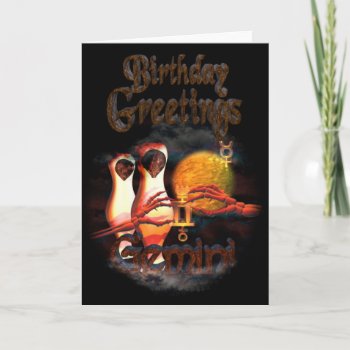 Gemini Zodiac Birthday Greetings By Valxart Card by ValxArt at Zazzle