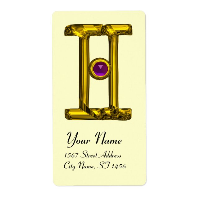 GEMINI ZODIAC BIRTHDAY JEWEL Purple Alexandrite Label (Front)