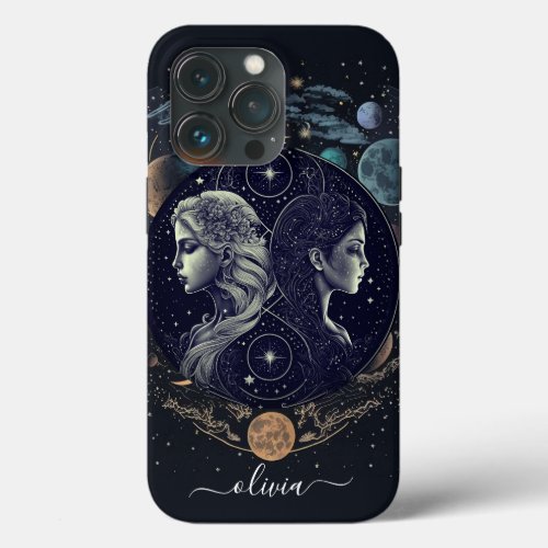 Gemini zodiac black and gold Case_Mate iPhone case