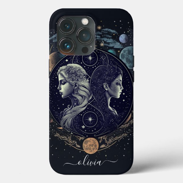 Gemini zodiac black and gold Case-Mate iPhone case (Back)