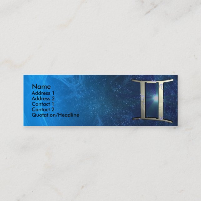 Gemini Zodiac Business Card Template (Front)