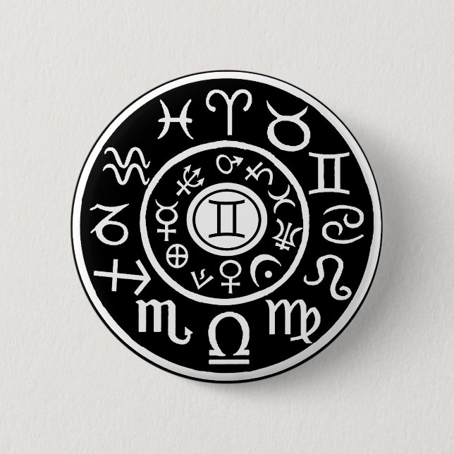 Gemini Zodiac Button (Front)