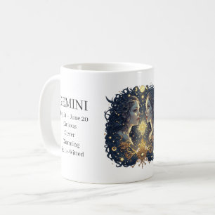 Gemini Zodiac Celestial Art & Custom Traits Coffee Mug
