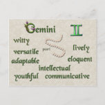 Gemini Zodiac Characteristics Postcard at Zazzle