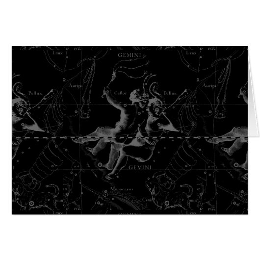 Gemini Zodiac Constellation Hevelius 1690 Cards (Front Horizontal)