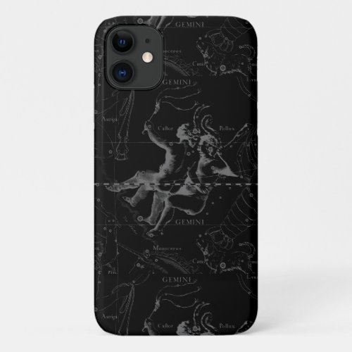 Gemini Zodiac Constellation Hevelius 1690 iPhone 11 Case