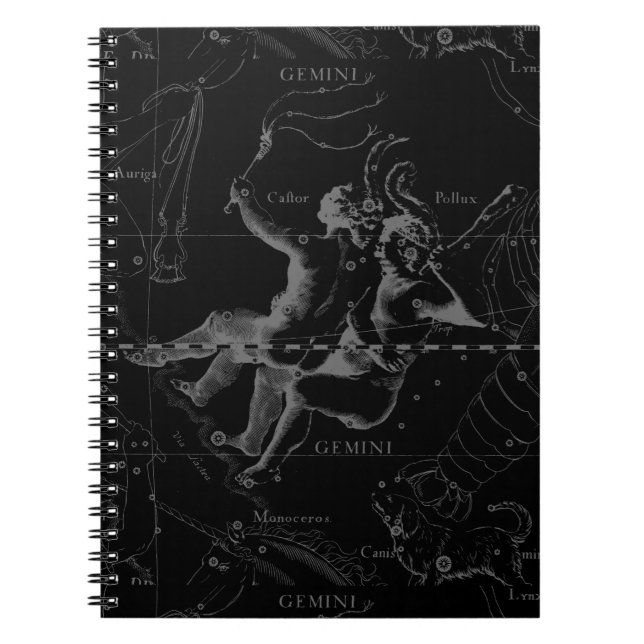 Gemini Zodiac Constellation Hevelius 1690 Notebook (Front)