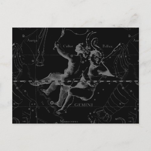 Gemini Zodiac Constellation Hevelius 1690 Postcard