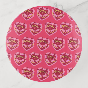 Gemini Zodiac Coquette Heart Birthday Cake Trinket Tray