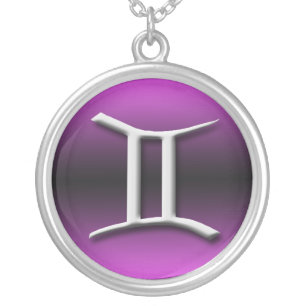 Gemini Zodiac Dark Gradient Purple ~ Necklace