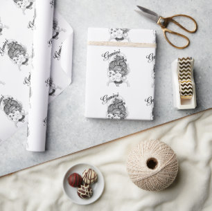 Gemini Zodiac Design Wrapping Paper