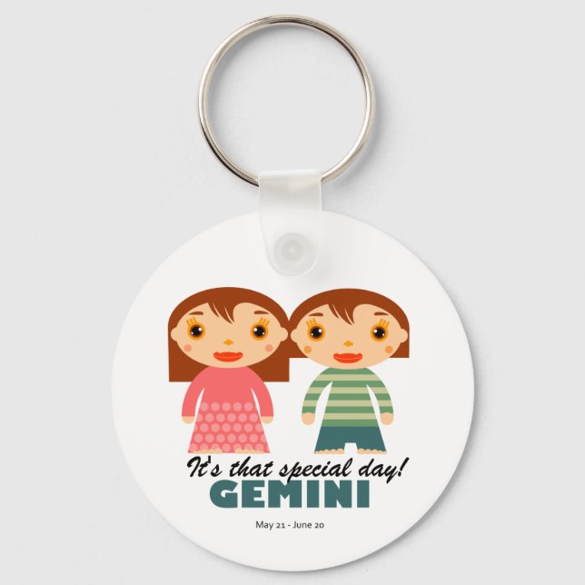 Gemini Zodiac for kids Keychain (Front)