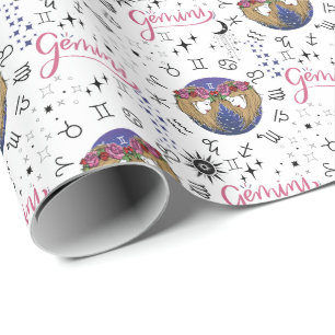 Gemini Zodiac Gift Wrapping Paper