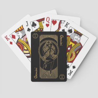 Gemini Zodiac Gold and Black Design  Poker Cards