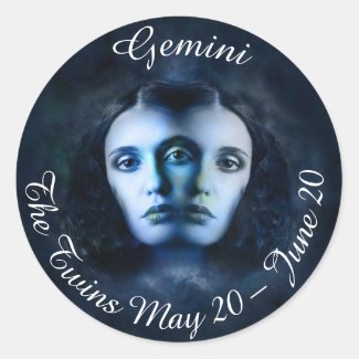 Gemini Zodiac Horoscope Mystical Twins Sticker