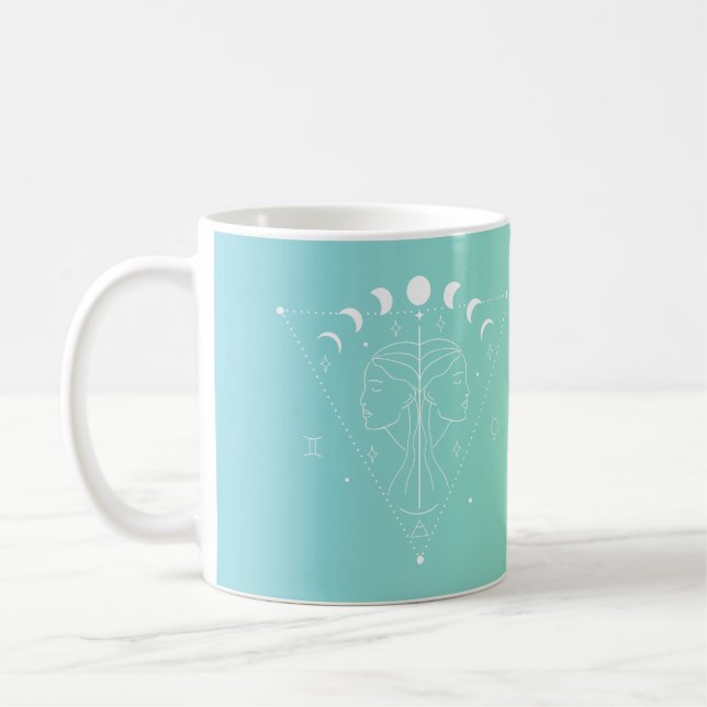 Gemini zodiac horoscope star sign gradient coffee mug (Left)