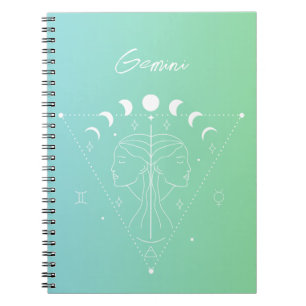 Gemini zodiac horoscope star sign gradient notebook