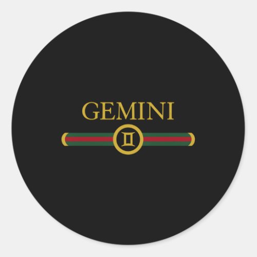 Gemini Zodiac June May Gemini Sign Classic Round Sticker