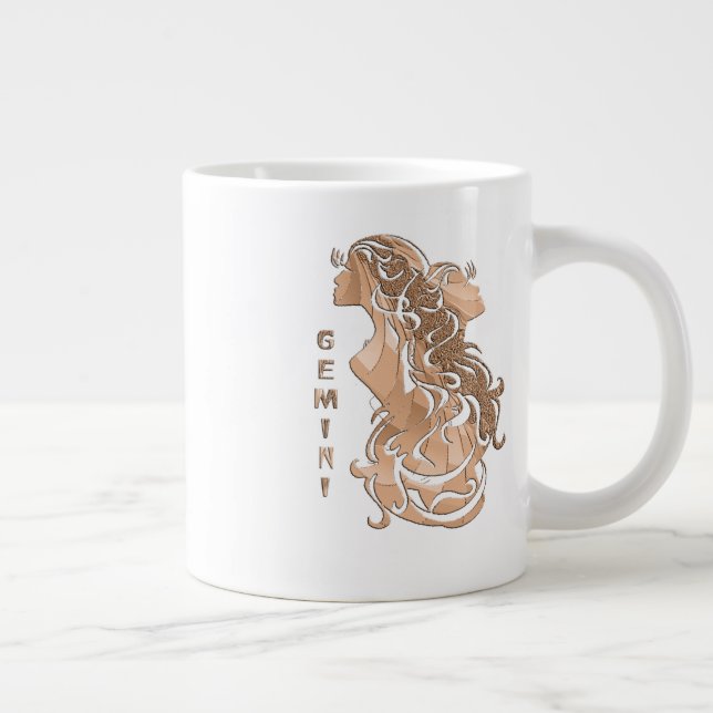 Gemini Zodiac Large Coffee Mug (Right)