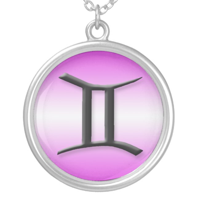 Gemini Zodiac Light Gradient Purple ~ Necklace (Front)