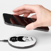 Gemini zodiac messy bun brows lashes personalized wireless charger (Hand)