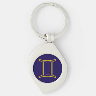 Gemini Zodiac Metal Keychain