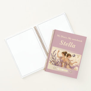 Gemini Zodiac Notebook/Diary – Art Nouveau Notebook