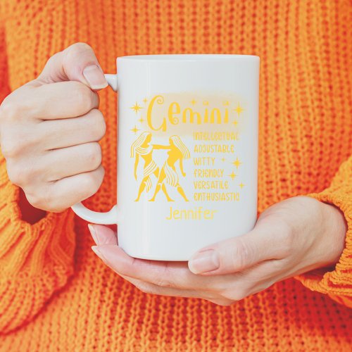 Gemini Zodiac Personalized Traits Horoscope Coffee Mug