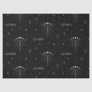 Gemini Zodiac Seamless Pattern – Celestial Twin 1 Tissue Paper